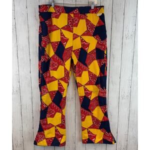 VTG Swing West Raven Bandanna Patchwork Reversible Ski Snow Pants Size Large